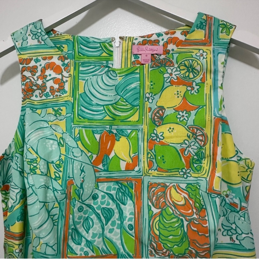 Lilly Pulitzer Classic Shift Dress green blue orange size 6 - Picture 3 of 7